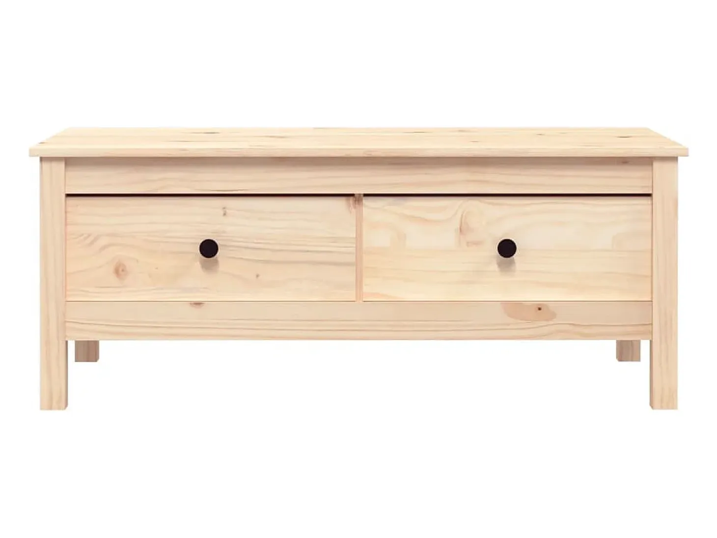Mesa de centro de madera maciza de pino gris 100x50x40 cm