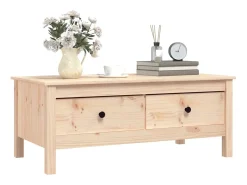Mesa de centro de madera maciza de pino gris 100x50x40 cm