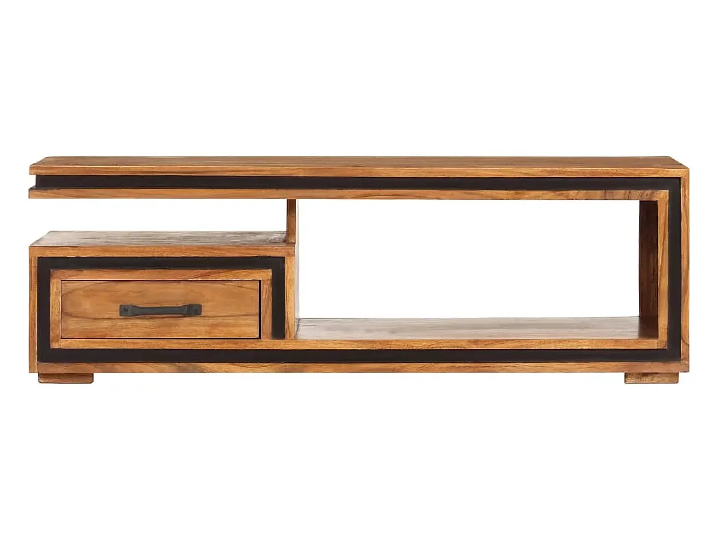 Mesa de centro de madera maciza de acacia 100x45x33 cm