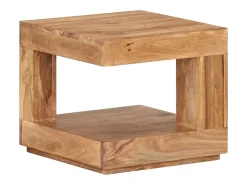 Mesa de centro de madera maciza de acacia 45x45x40 cm