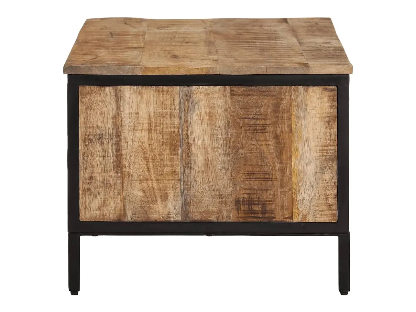 Mesa de centro de madera maciza de mango rugosa 80x50x40 cm