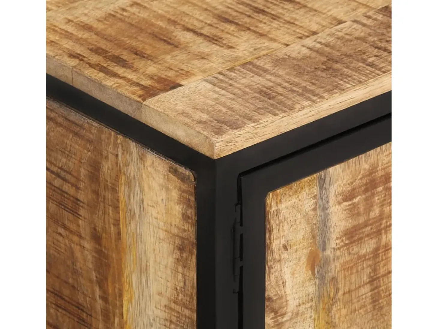 Mesa de centro de madera maciza de mango rugosa 80x50x40 cm