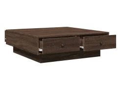 Mesa de centro de madera de ingeniería marrón roble 90x90x28 cm
