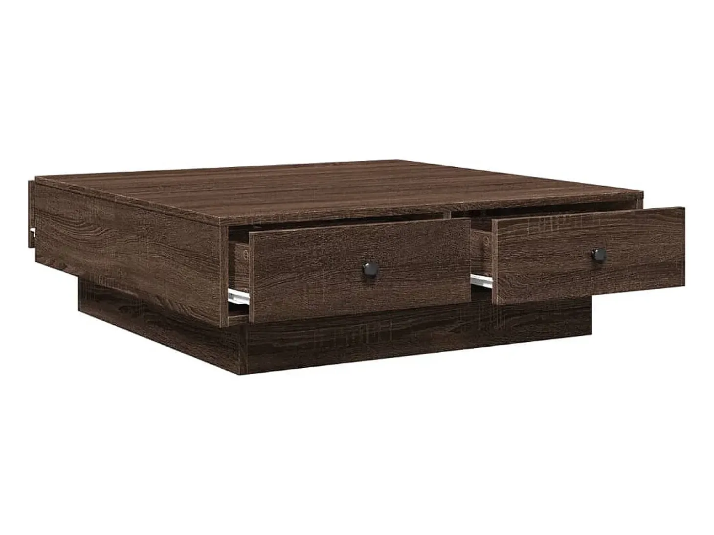 Mesa de centro de madera de ingeniería marrón roble 90x90x28 cm