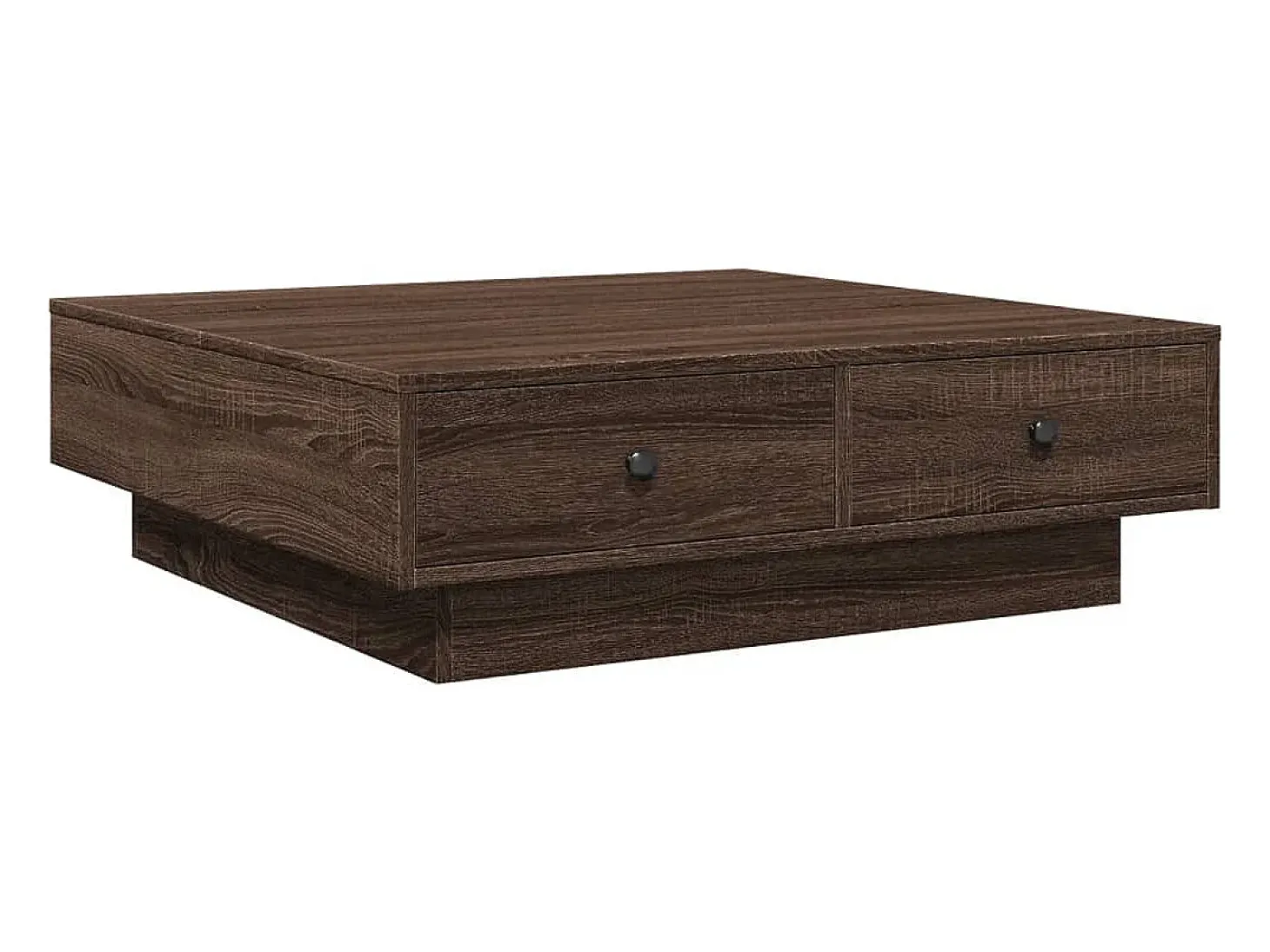 Mesa de centro de madera de ingeniería marrón roble 90x90x28 cm