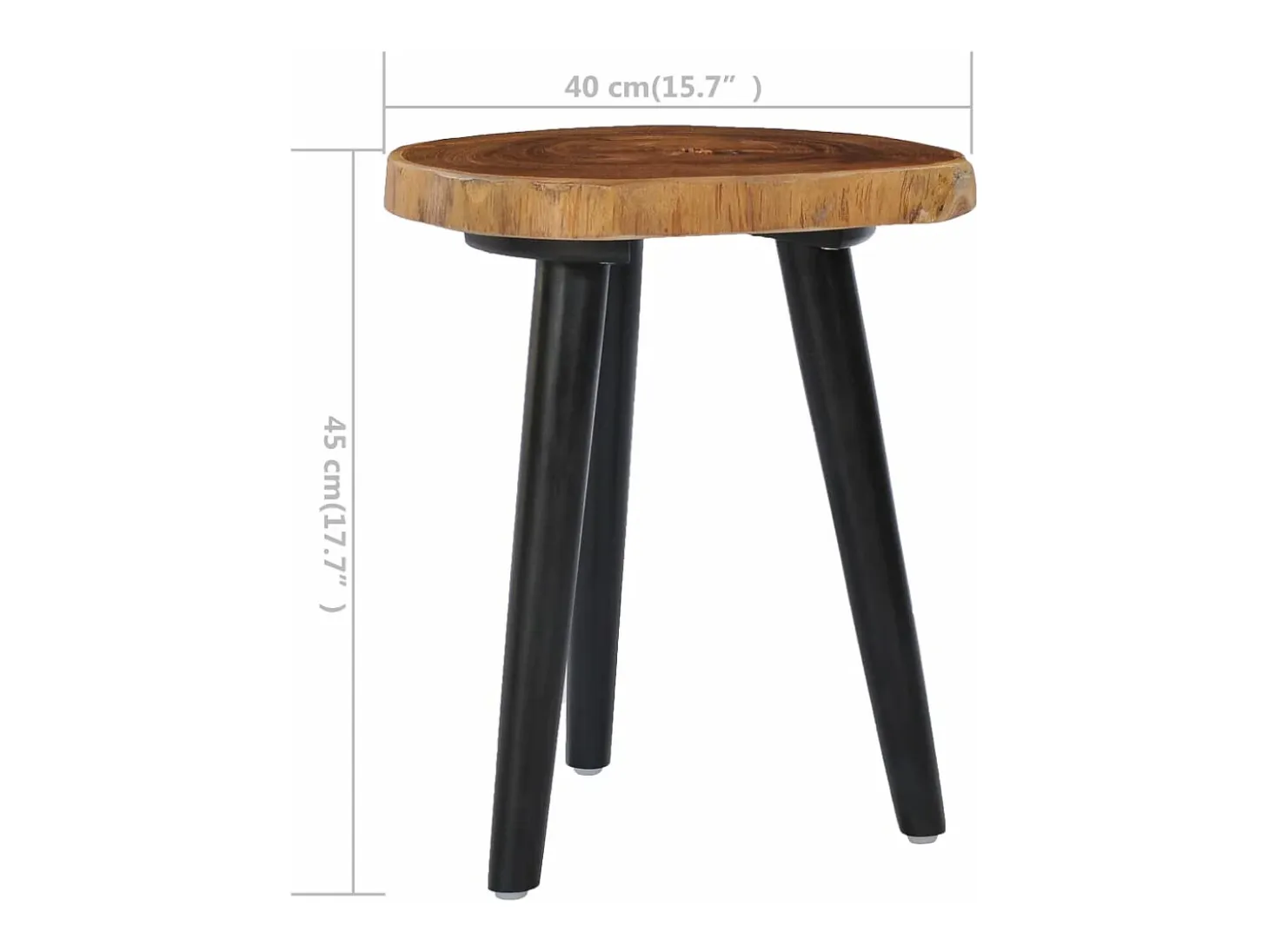 Mesa de centro de madera de teca maciza 40x45 cm