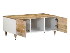 Mesa de centro de madera maciza mango 100x54x40 cm