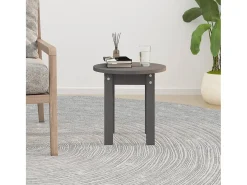 Mesa de centro de madera maciza de pino gris Ø35x35 cm ES92099