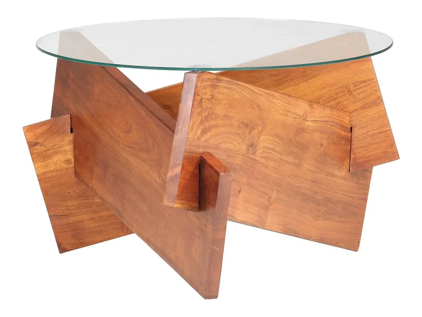 Mesa de centro de madera maciza de acacia 66 cm