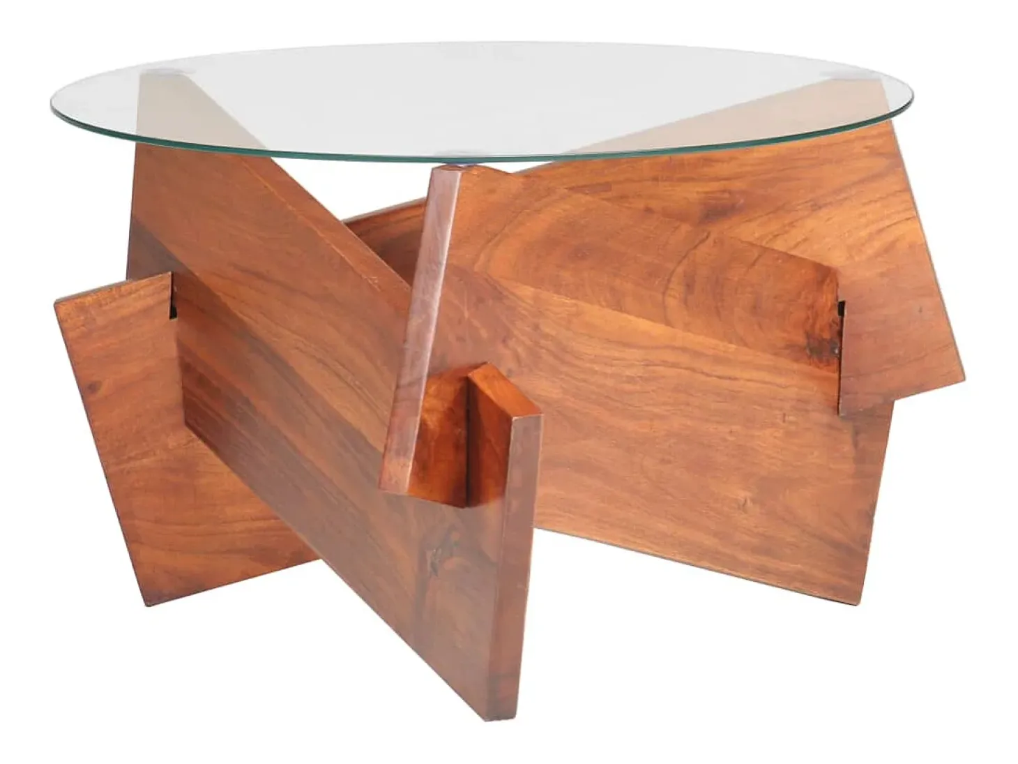 Mesa de centro de madera maciza de acacia 66 cm