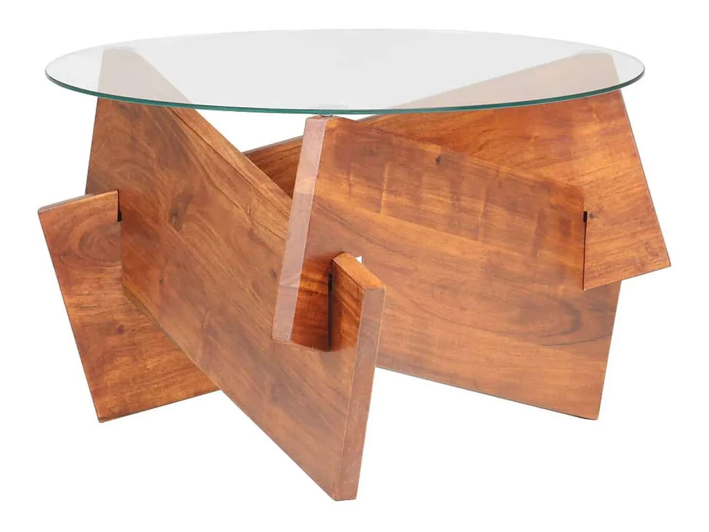 Mesa de centro de madera maciza de acacia 66 cm