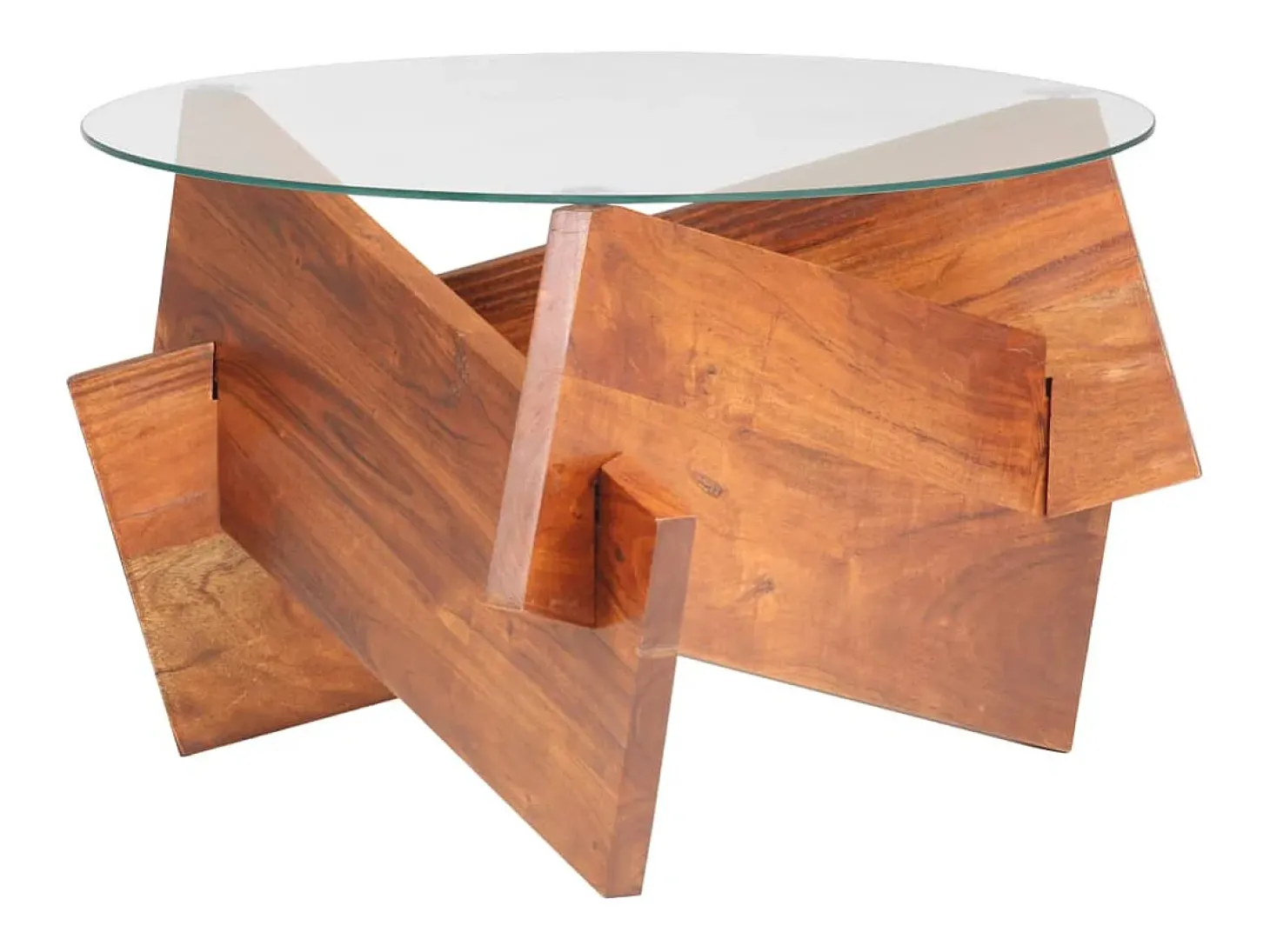 Mesa de centro de madera maciza de acacia 66 cm