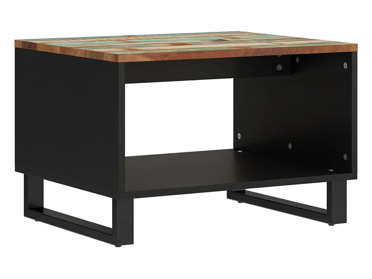 Mesa de centro de madera maciza reciclada 60x50x40 cm