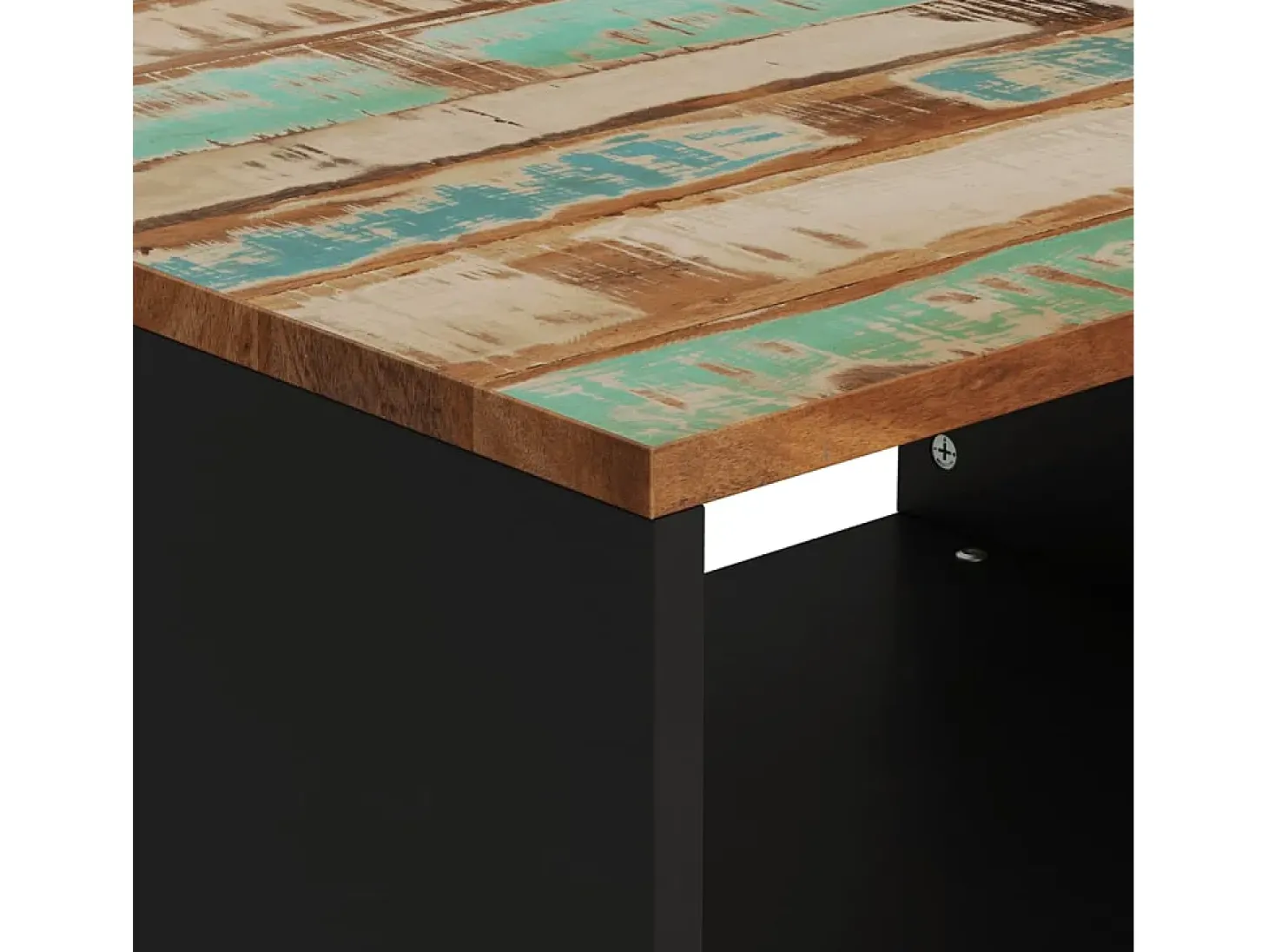 Mesa de centro de madera maciza reciclada 60x50x40 cm