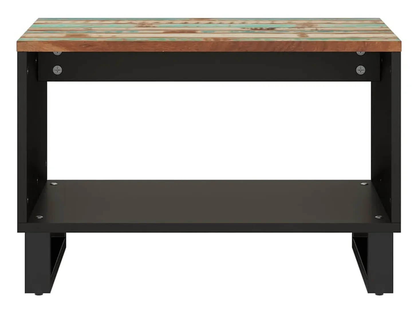 Mesa de centro de madera maciza reciclada 60x50x40 cm