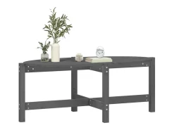 Mesa de centro de madera maciza de pino gris 118x63x45 cm
