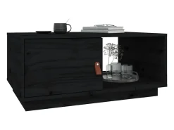 Mesa de centro de madera maciza de pino negro 80x50x35,5 cm