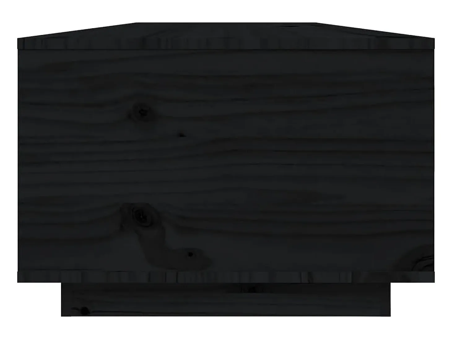 Mesa de centro de madera maciza de pino negro 80x50x35,5 cm