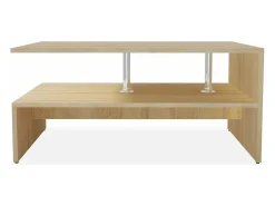 Mesa de centro de madera aglomerada 90x59x42cm color roble