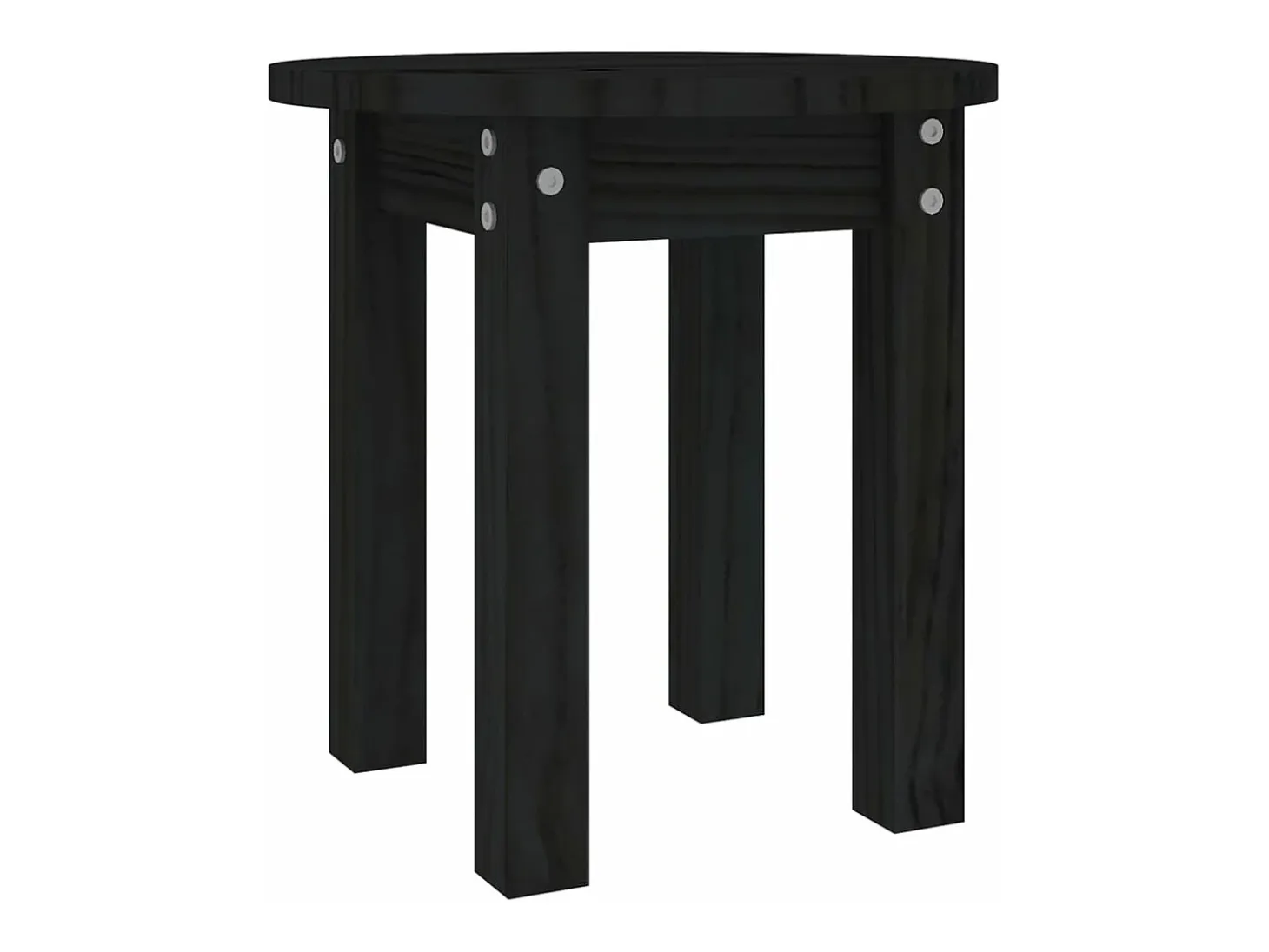 Mesa de centro de madera maciza de pino negro Ø35x35 cm