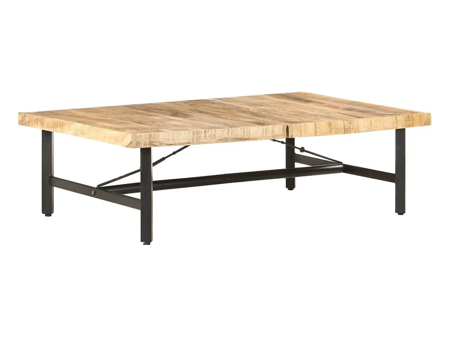 Mesa de centro de madera maciza de mango 142x90x42 cm