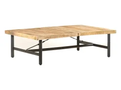 Mesa de centro de madera maciza de mango 142x90x42 cm