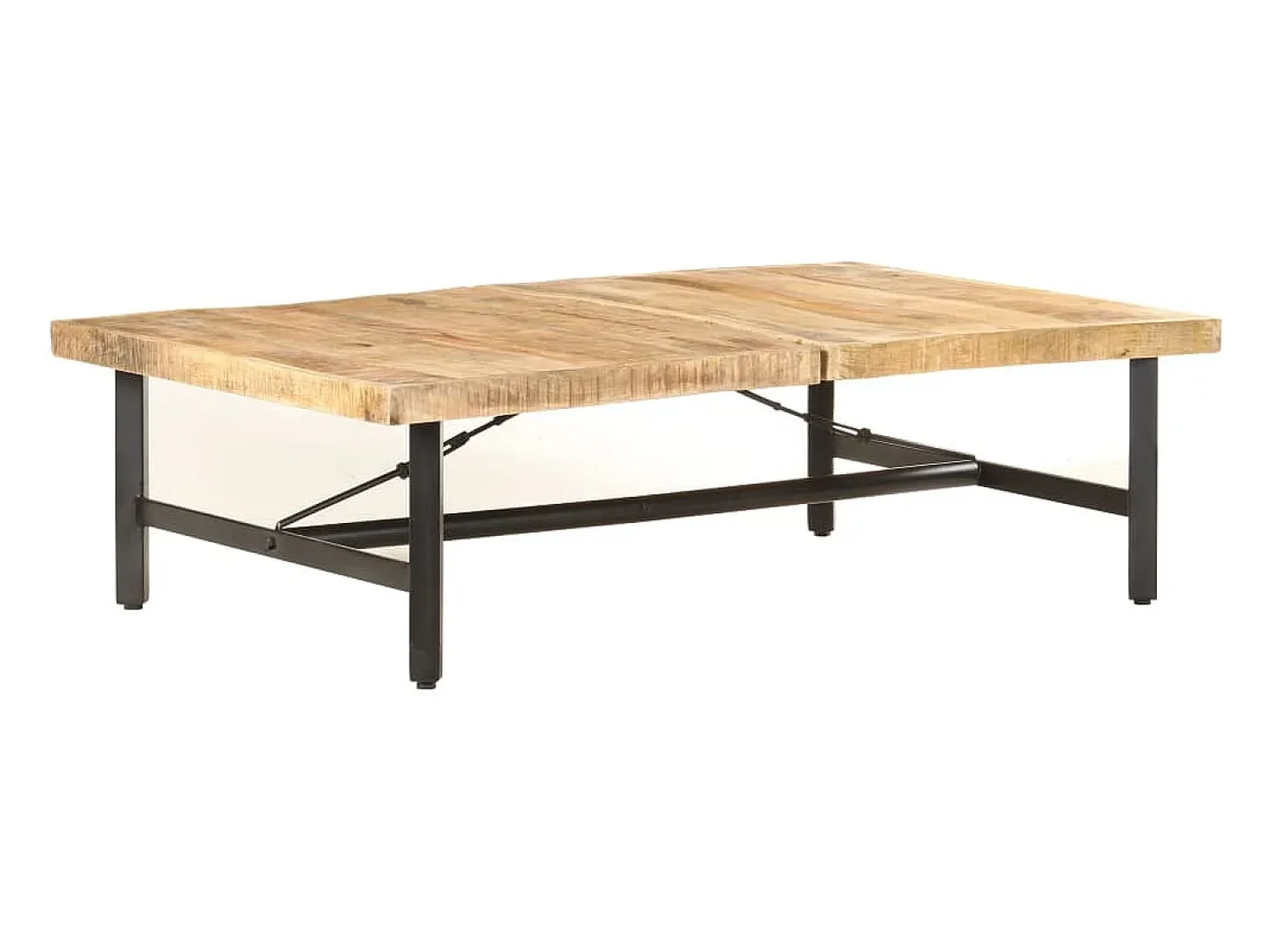 Mesa de centro de madera maciza de mango 142x90x42 cm