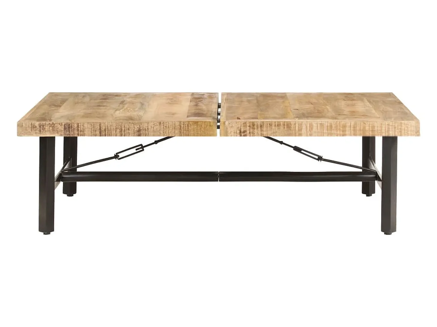 Mesa de centro de madera maciza de mango 142x90x42 cm