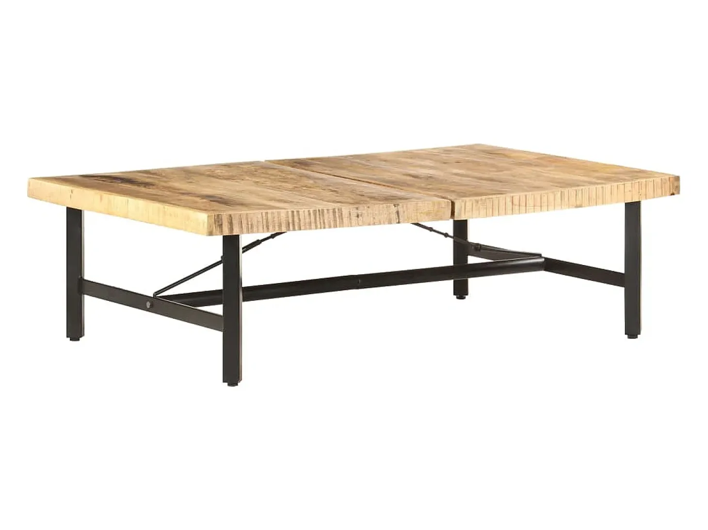 Mesa de centro de madera maciza de mango 142x90x42 cm