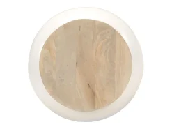 Mesa de centro de madera maciza de mango blanca 51x51x27 cm