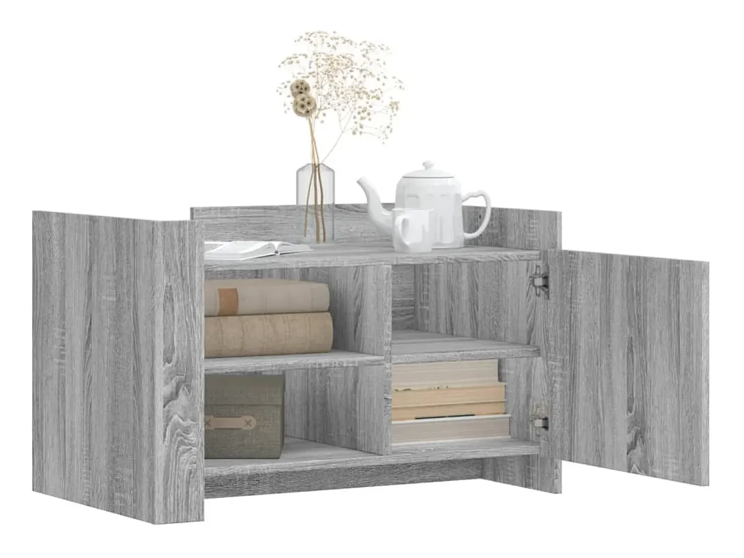 Mesa de centro de madera de ingeniería gris Sonoma 80x50x50 cm