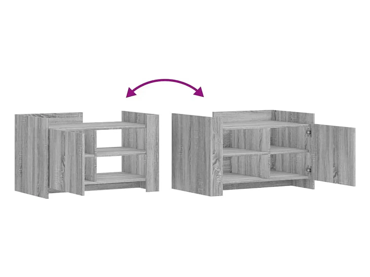 Mesa de centro de madera de ingeniería gris Sonoma 80x50x50 cm