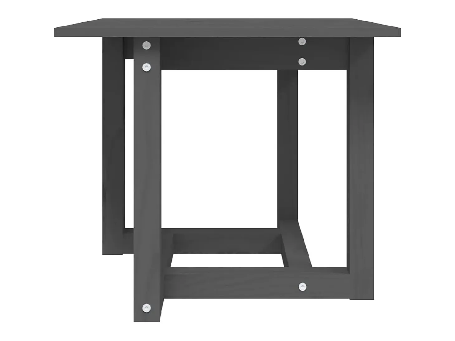 Mesa de centro de madera maciza de pino gris 50x50x45 cm