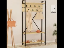 Mesa de centro de madera efecto piedra de 2 nichos ALBIN