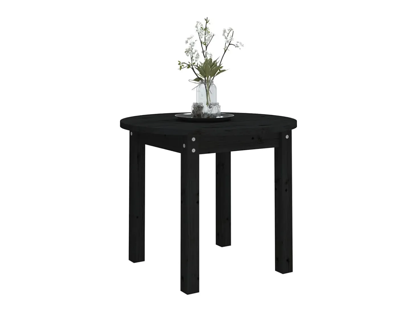 Mesa de centro de madera maciza de pino negro Ø 55x45 cm