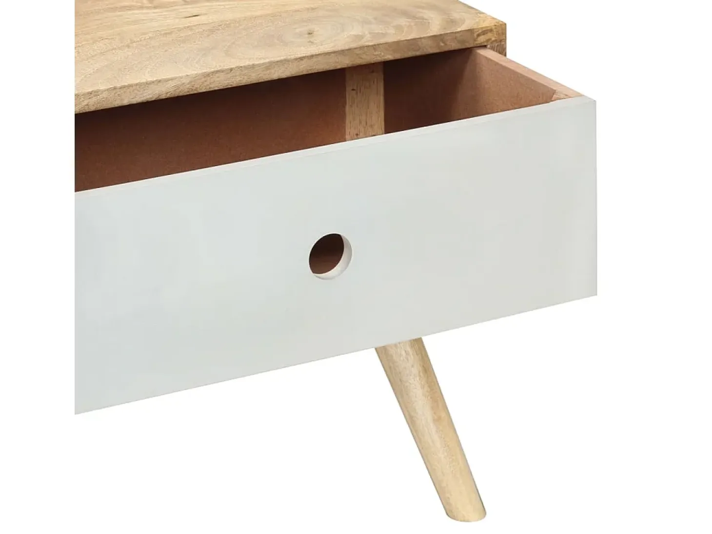 Mesa de centro de madera maciza de mango 90x50x40 cm