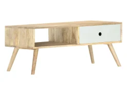 Mesa de centro de madera maciza de mango 90x50x40 cm