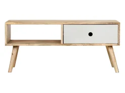 Mesa de centro de madera maciza de mango 90x50x40 cm