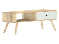 Mesa de centro de madera maciza de mango 90x50x40 cm