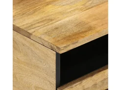 Mesa de centro de madera maciza mango 80x54x40 cm