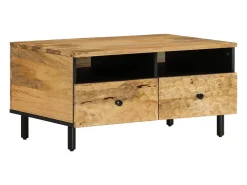 Mesa de centro de madera maciza mango 80x54x40 cm