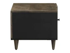 Mesa de centro de madera maciza de mango gris claro 80x50x40 cm