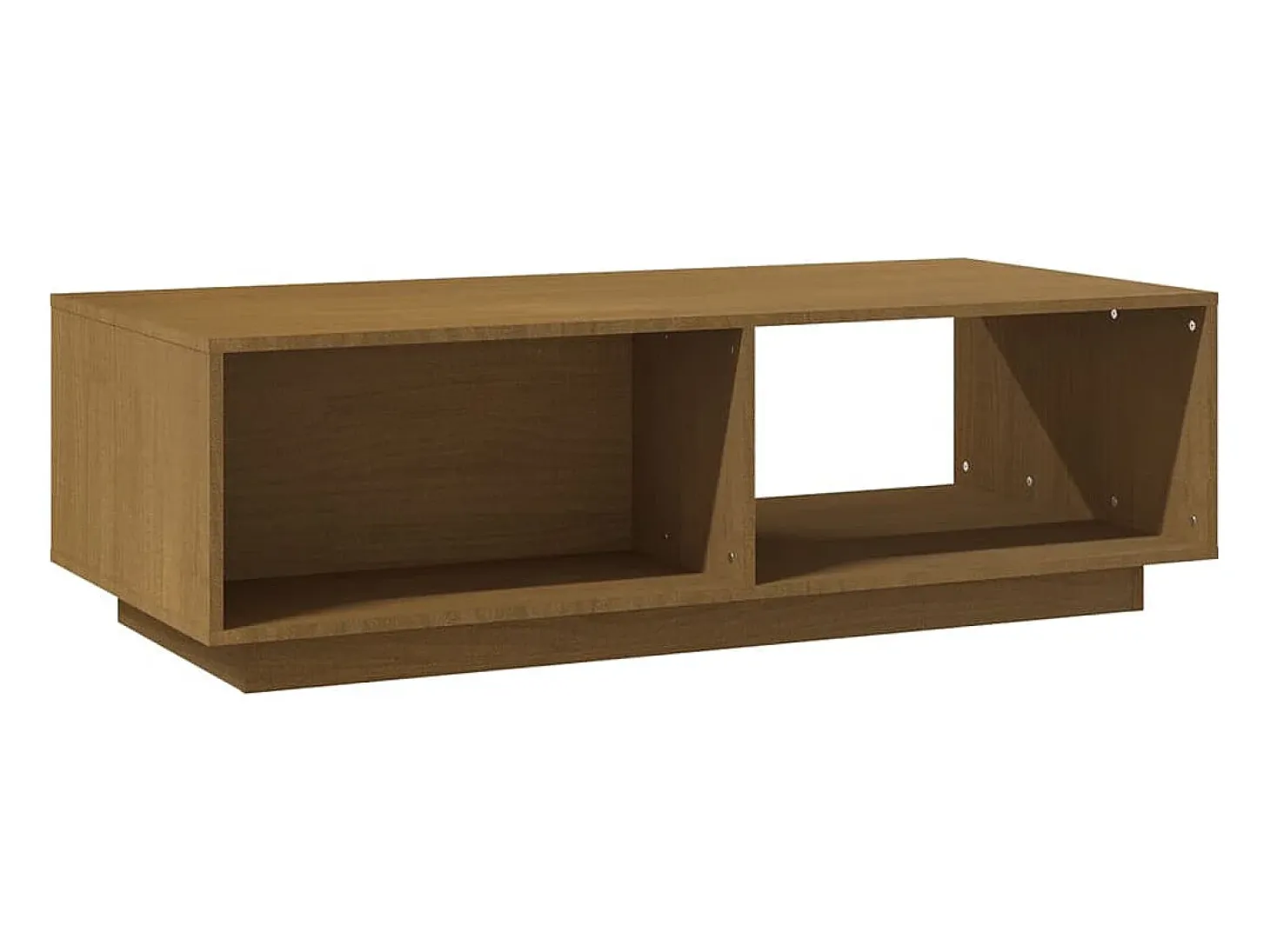 Mesa de centro de madera maciza pino marrón miel 110x50x33,5 cm