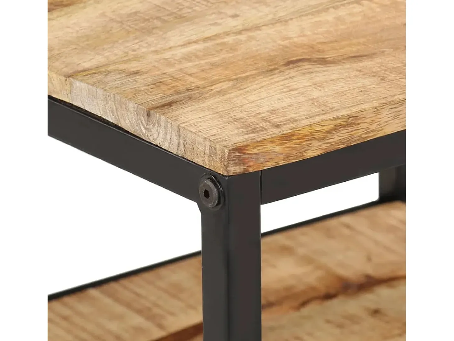Mesa de centro de madera maciza de mango rugosa 55x55x45 cm