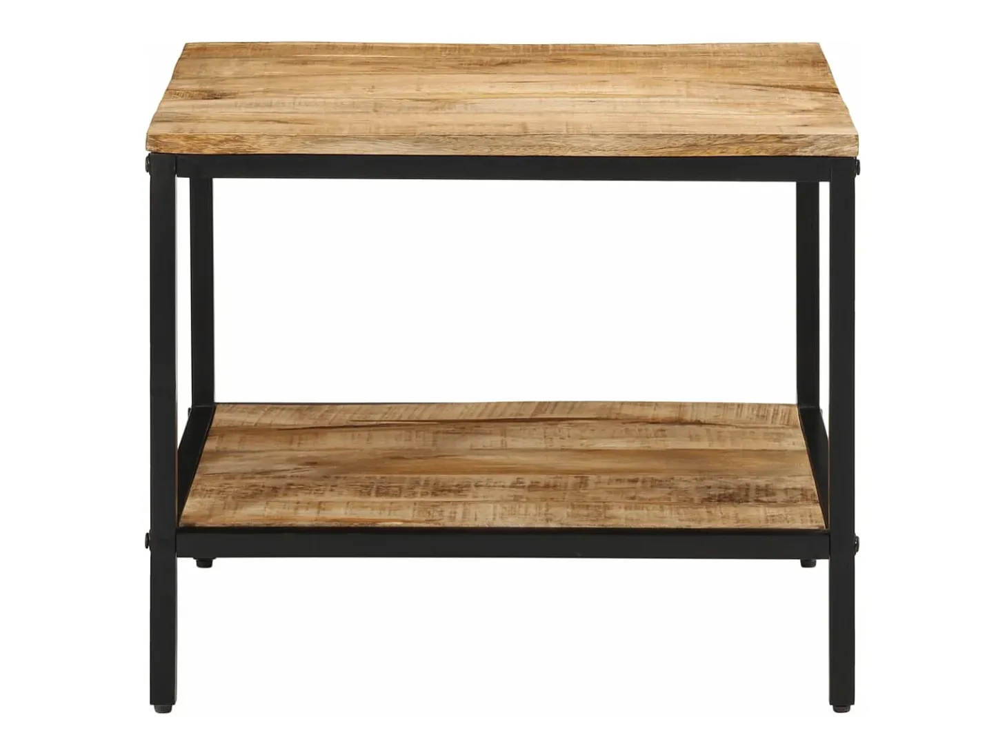 Mesa de centro de madera maciza de mango rugosa 55x55x45 cm