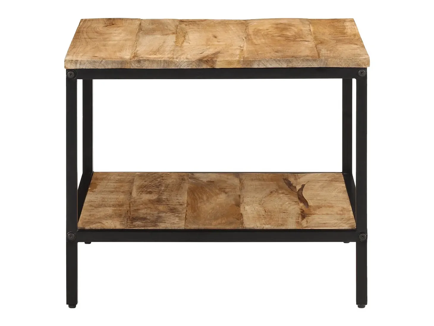 Mesa de centro de madera maciza de mango rugosa 55x55x45 cm