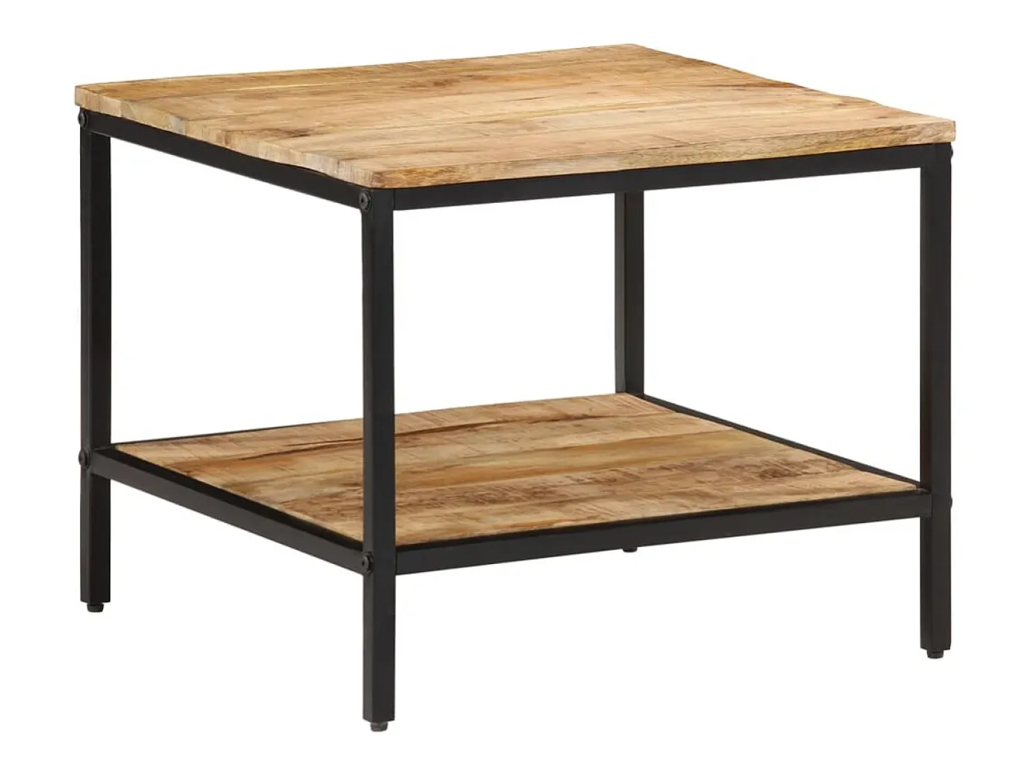 Mesa de centro de madera maciza de mango rugosa 55x55x45 cm
