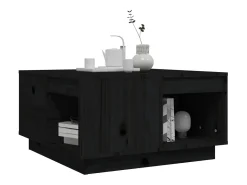 Mesa de centro de madera maciza de pino negro 60x61x32,5 cm