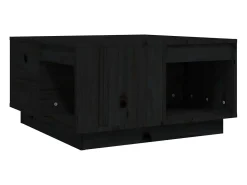 Mesa de centro de madera maciza de pino negro 60x61x32,5 cm