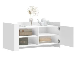 Mesa de centro de madera de ingeniería blanca 100x50x50 cm
